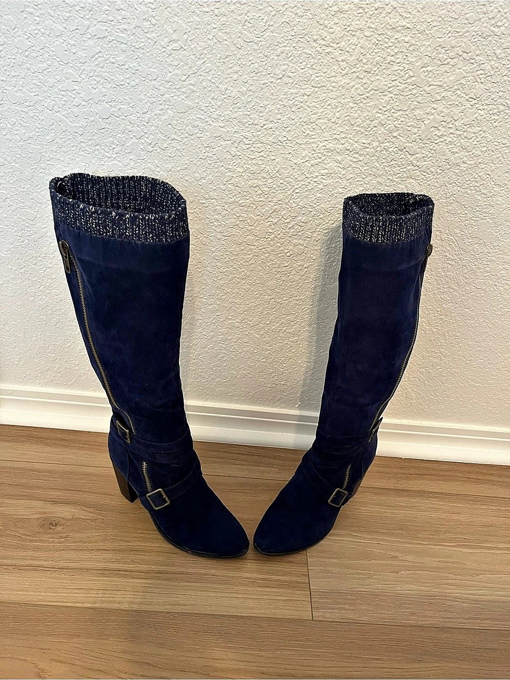 Women's Blue Heeled Boots